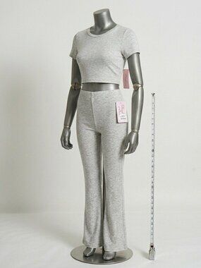 Fashion Bird Two Piece Lounge Sets For Women Over Flare Pants Short sleeve Crop